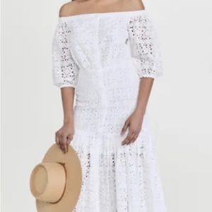 Veronica Beard Cali eyelet white dress